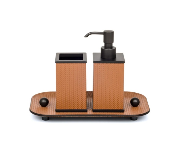 Olimpia Square Tootbrush Holder(Camel) Pinetti