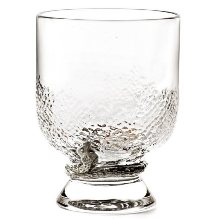 Python Silver Old Fashioned Glass Set of 2