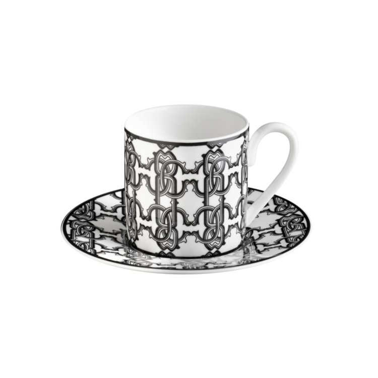 MONOGRAM BLACK Coffee Cup And Sauser-Tazza Caffè Con Piattino
