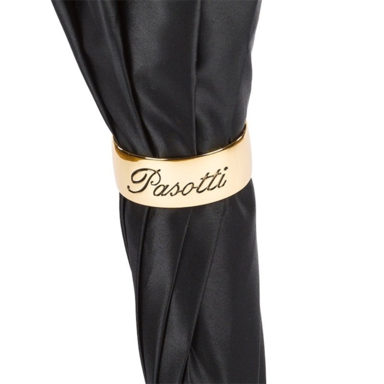 Snake Print Umbrella with Ruched Leather Handle Pasotti