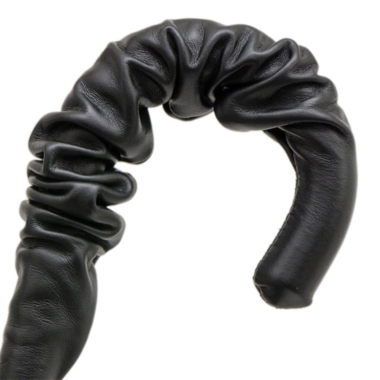 Snake Print Umbrella with Ruched Leather Handle Pasotti