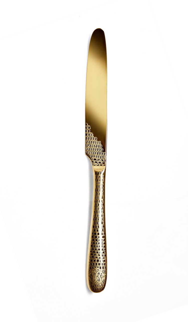 Lizard Gold Dessert Knife