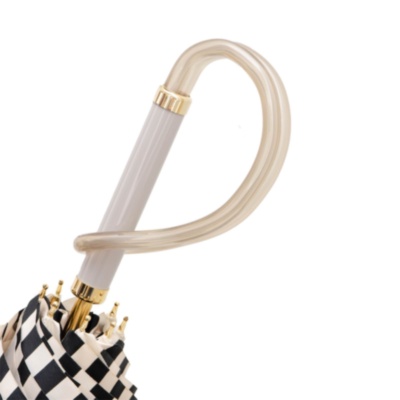 Ivory Umbrella With Black Stripes Pasotti