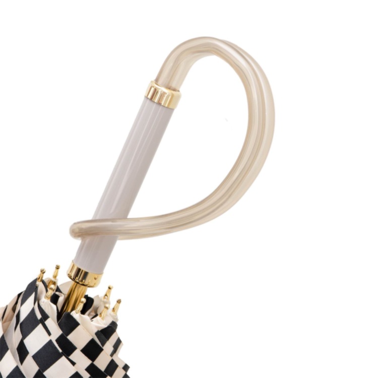 Ivory Umbrella With Black Stripes Pasotti