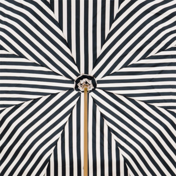 Ivory Umbrella With Black Stripes Pasotti