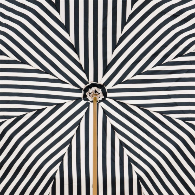 Ivory Umbrella With Black Stripes Pasotti