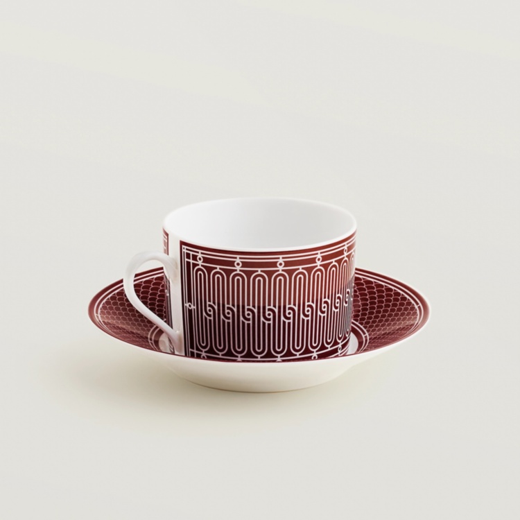 H Deco rouge breakfast cup and saucer Hermes