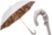 Leopard Print Umbrella With Ruched Leather Handle Pasotti