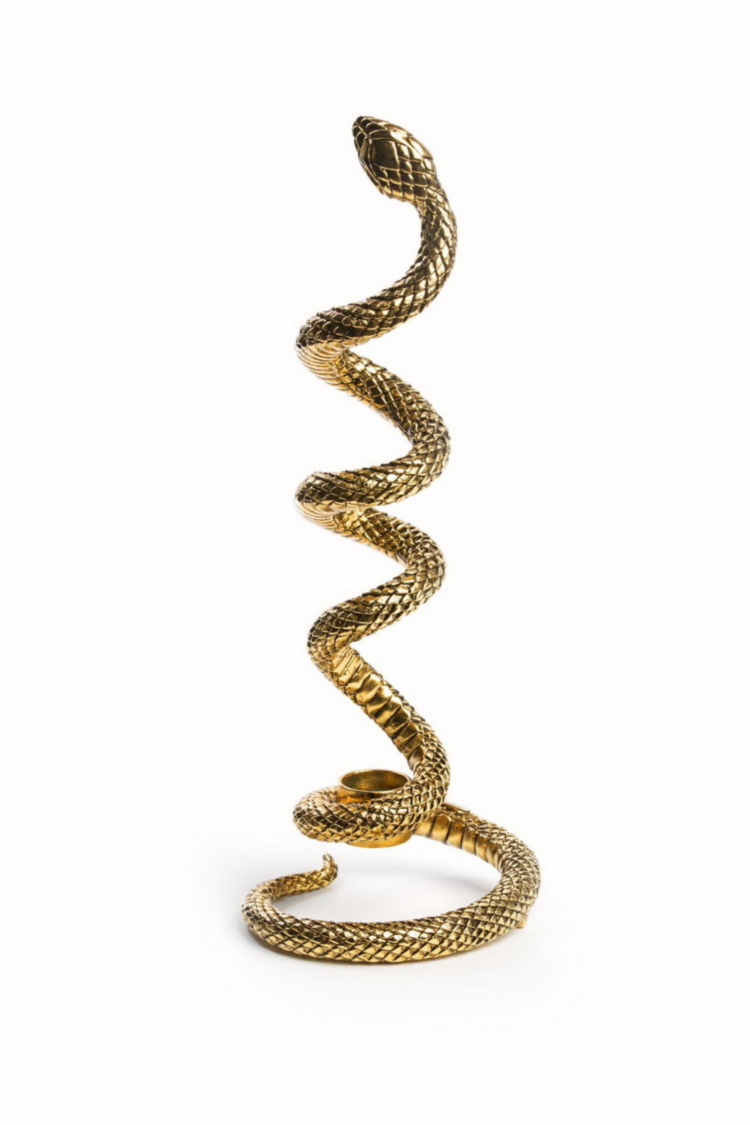 PYTHON GOLD Twisted Candleholder