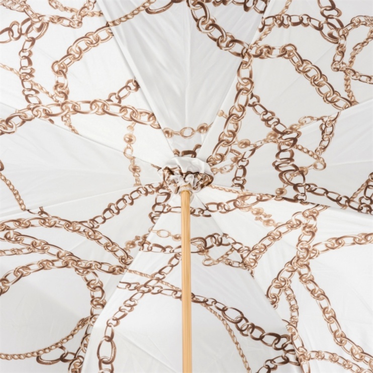 Black Umbrella With Chains Printed Interior Pasotti