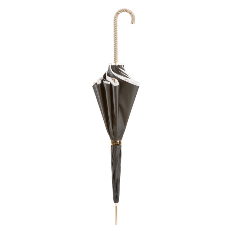 Black Umbrella With Chains Printed Interior Pasotti