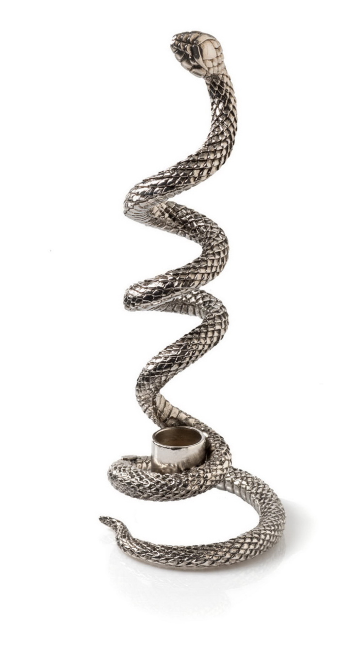 PYTHON SILVER Twisted Candleholder
