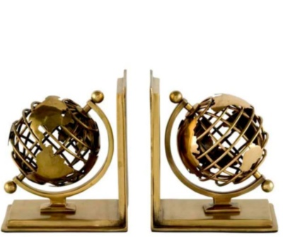 Bookend Globe set of 2 Gold DESIGNER DECORATION 
