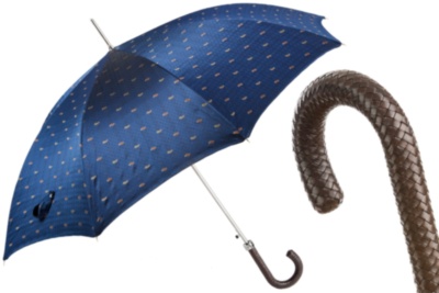 Classic Umbrella With Braided Leather Handle Pasotti