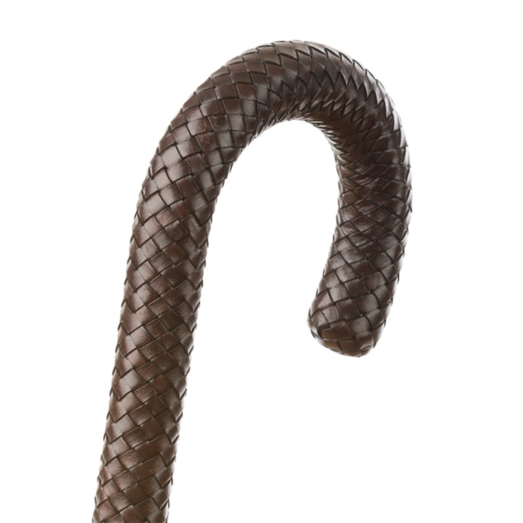Classic Umbrella With Braided Leather Handle Pasotti
