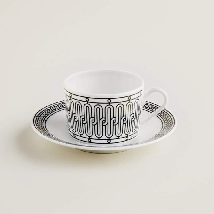 H Deco tea cup and saucer set of 2 Hermes
