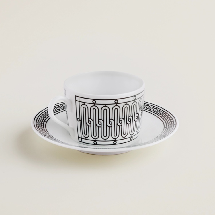 H Deco tea cup and saucer set of 2 Hermes