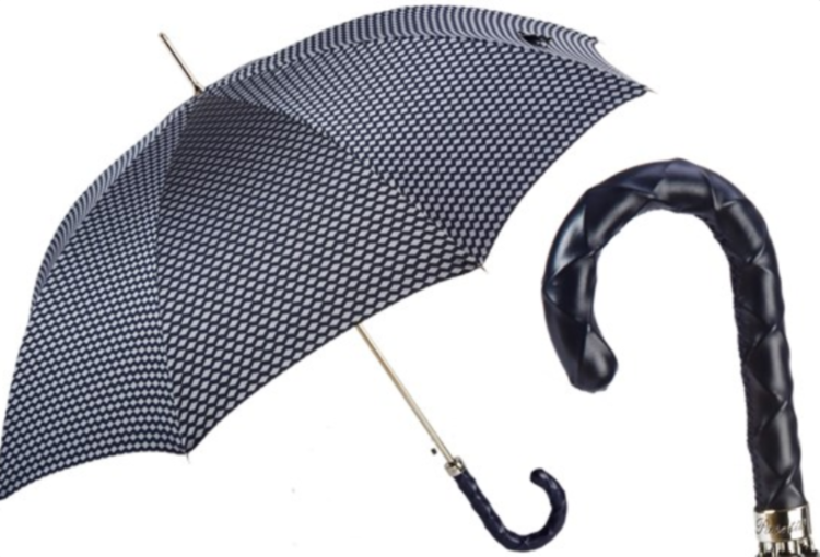 UMBRELLA WITH TWISTED LEATHER HANDLE Pasotti