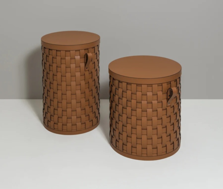Demetra Round Basket(Camel)  Pinetti