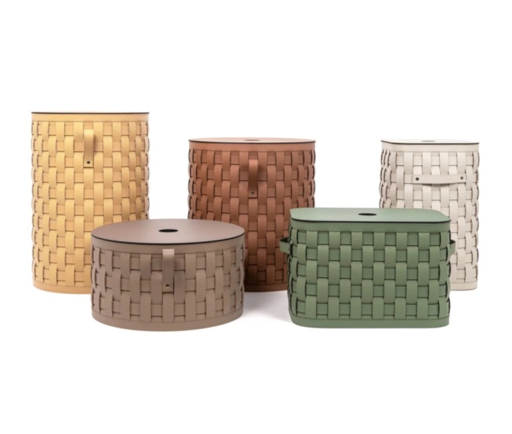Demetra Round Basket(Camel)  Pinetti