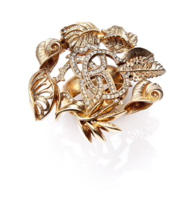 RC Swarosky with Leaves Napkin Ring