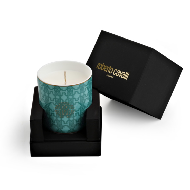 CANDLES Turquoise Monogram Gold