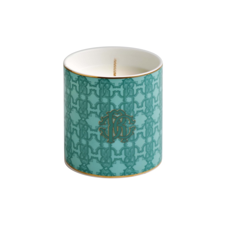 CANDLES Turquoise Monogram Gold