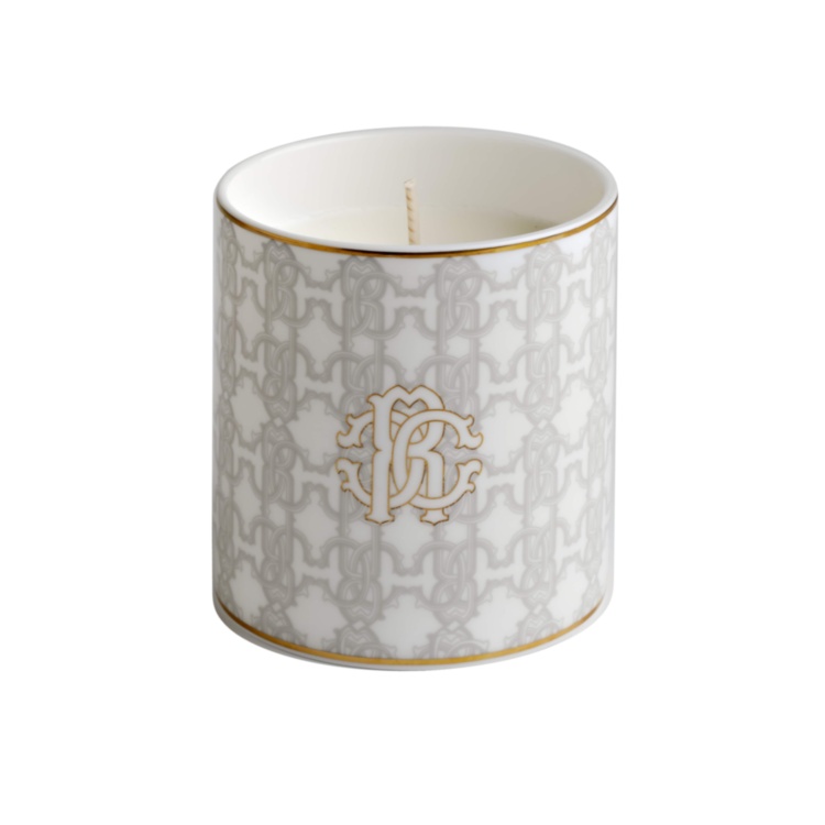 CANDLES White Monogram Gold