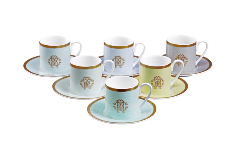 Lizzard Sunrise Coffee Cup and Sauser set of 6
