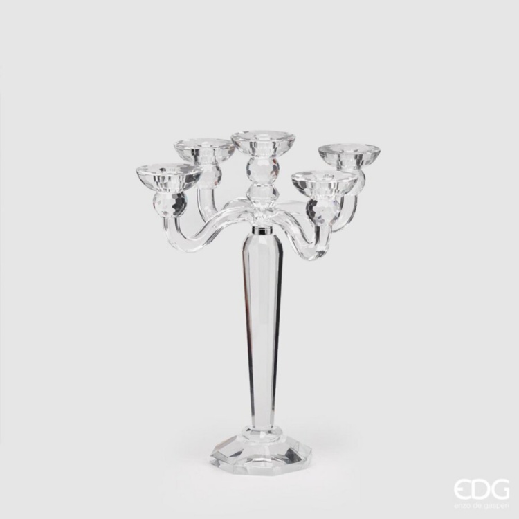 Кришталевий канделябр Crystal на 5 свічок (висота 39 см, діаметр 30 см)