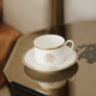 Silk Gold Cups & Saucers - Set of 2