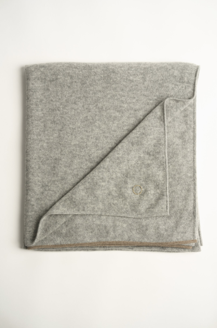 DAYA Cashmere Throw  (Soft Grey & Taupe) OYUNA
