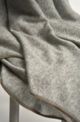 DAYA Cashmere Throw  (Soft Grey & Taupe) OYUNA
