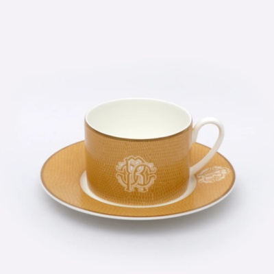 Lizard Gold Tea Cup Saucer