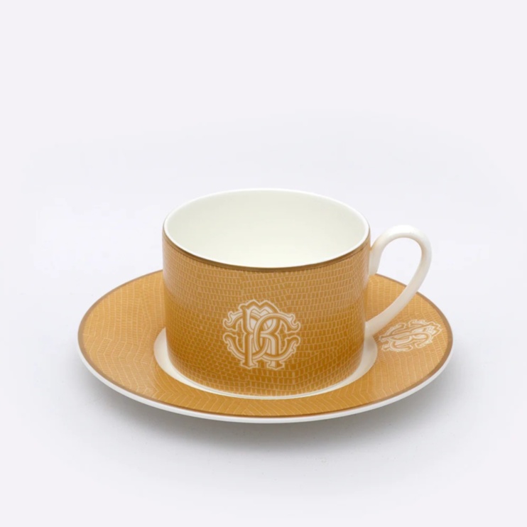 Lizard Gold Tea Cup Saucer