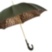 Leopard Print Olive Green Umbrella With Ruched Leather Handle Pasotti