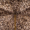 Leopard Print Olive Green Umbrella With Ruched Leather Handle Pasotti