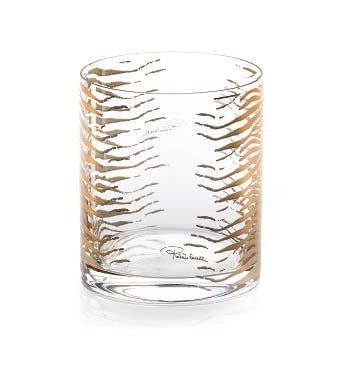 Zebra Gold Old-Fashion Glass set of 2