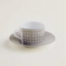 Mosaique au 24 Platinum Tea Cup and Saucer set of 2 Hermes