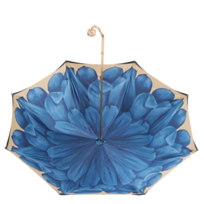 Luxury Blue Dahlia Umbrella, Double Cloth Pasotti