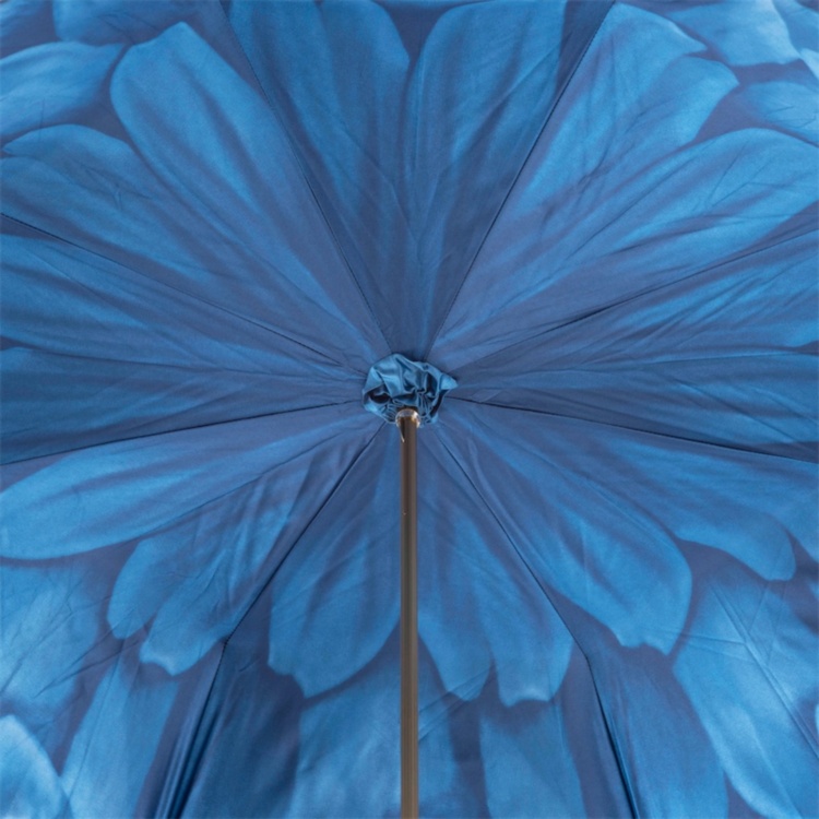 Luxury Blue Dahlia Umbrella, Double Cloth Pasotti