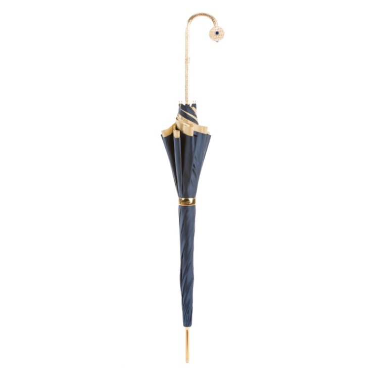 Luxury Blue Dahlia Umbrella, Double Cloth Pasotti