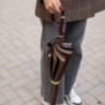 Brown Dahlia Umbrella, Double Cloth Pasotti