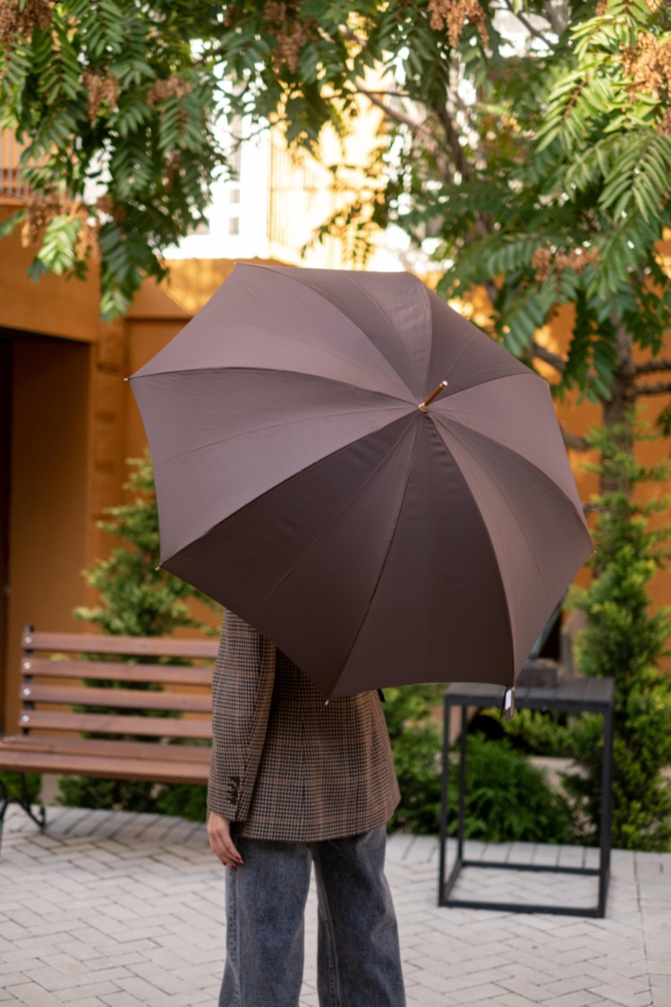 Brown Dahlia Umbrella, Double Cloth Pasotti