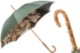 Leopard Umbrella With Wonderful Interior And Bamboo Handle, Double Cloth Pasotti