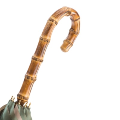 Leopard Umbrella With Wonderful Interior And Bamboo Handle, Double Cloth Pasotti