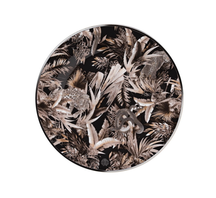 TROPICAL JUNGLE BLACK Limited Edition Dessert Plate