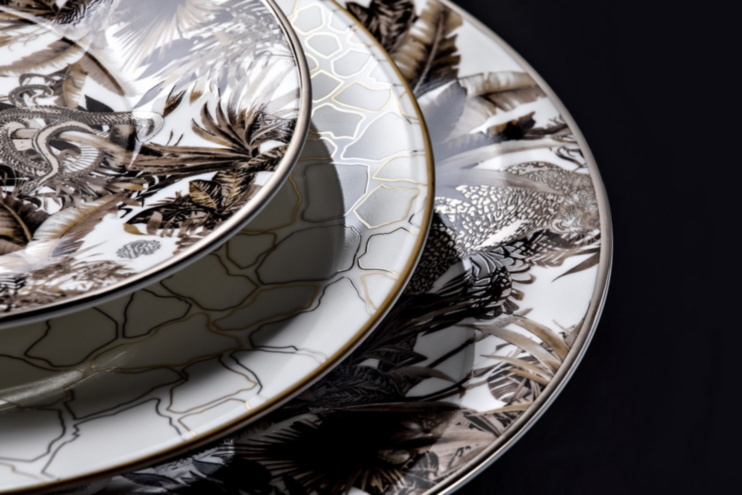TROPICAL JUNGLE WHITE Dessert Plate