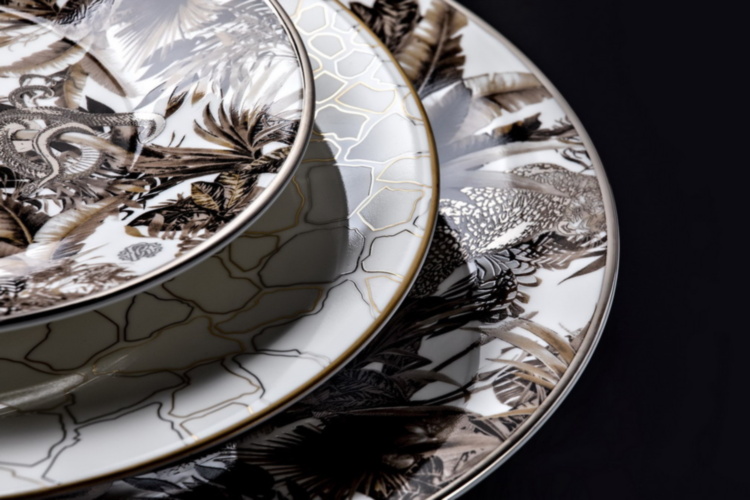 TROPICAL JUNGLE WHITE Dessert Plate