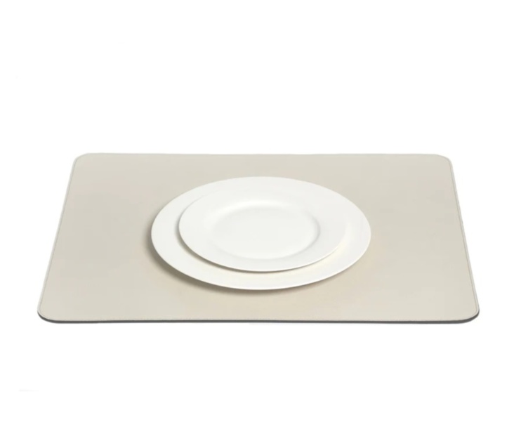 Rectangular Placemat With Round Corners Set of 6(Cream) Pinetti